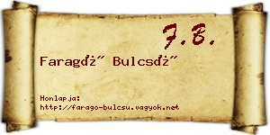 Faragó Bulcsú névjegykártya